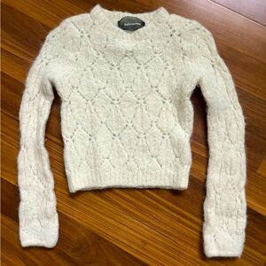 Reformation Cream Cable Knit Kids Alpaca Sweater